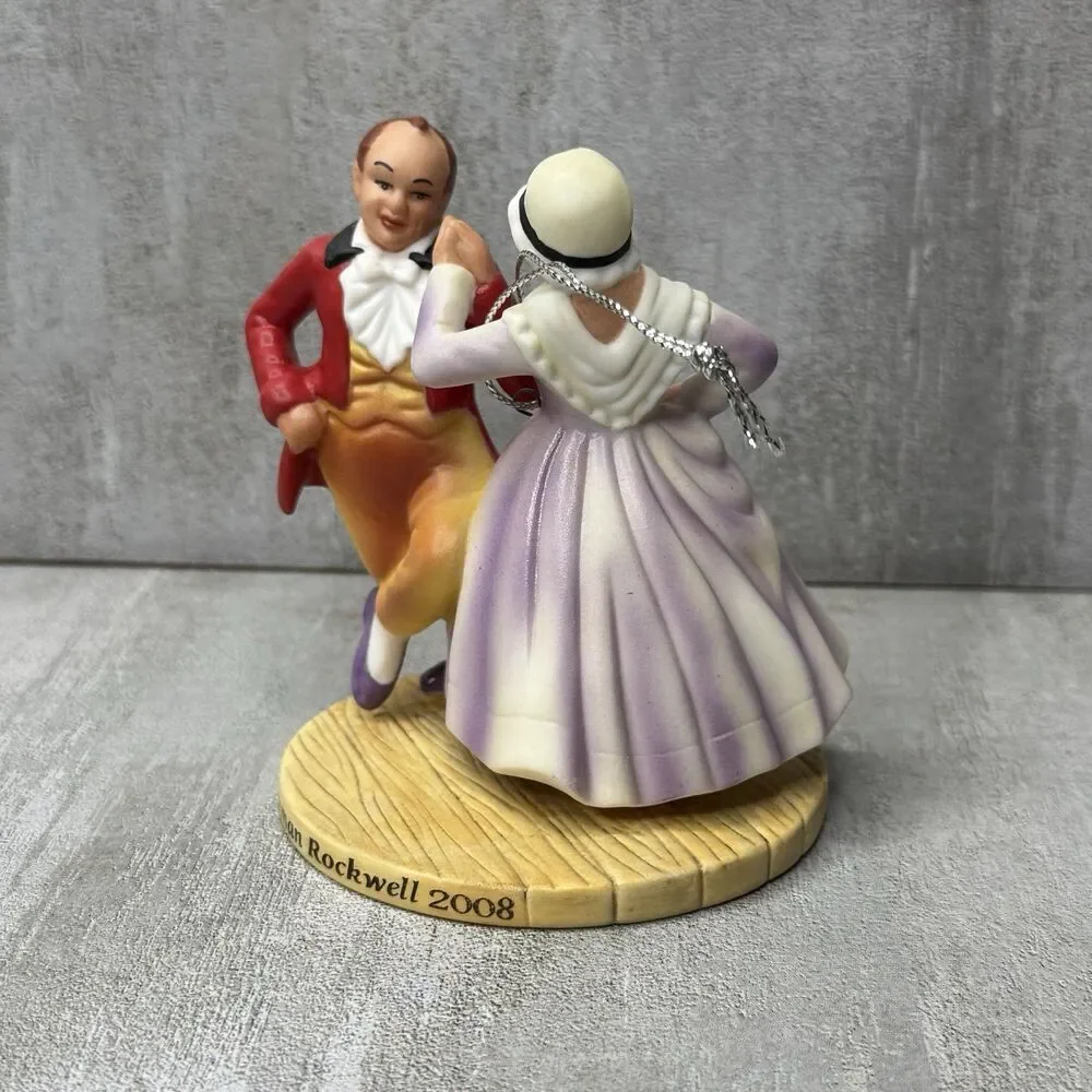 Curtis Publishing Norman Rockwell Inspired 2008 Christmas Ornament Man Woman - Picture 9 of 13